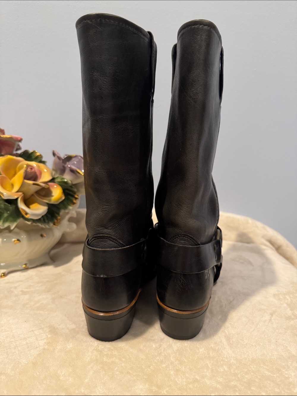 FRYE Black Leather Harness 12R Boots Women’s 8 M Made in USA - Picture 3 of 11